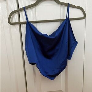 Sincerely Jules Blue Satin Cami Top